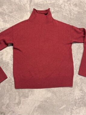 100% Merino Wool Wilfred Wine Red Turtleneck Sweater